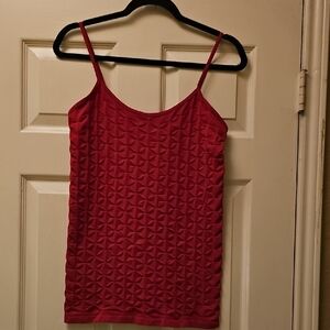 Textured Red Spaghetti-Strap Camisole